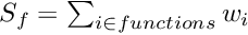 $S_f = \sum_{i \in functions} {w_i}$